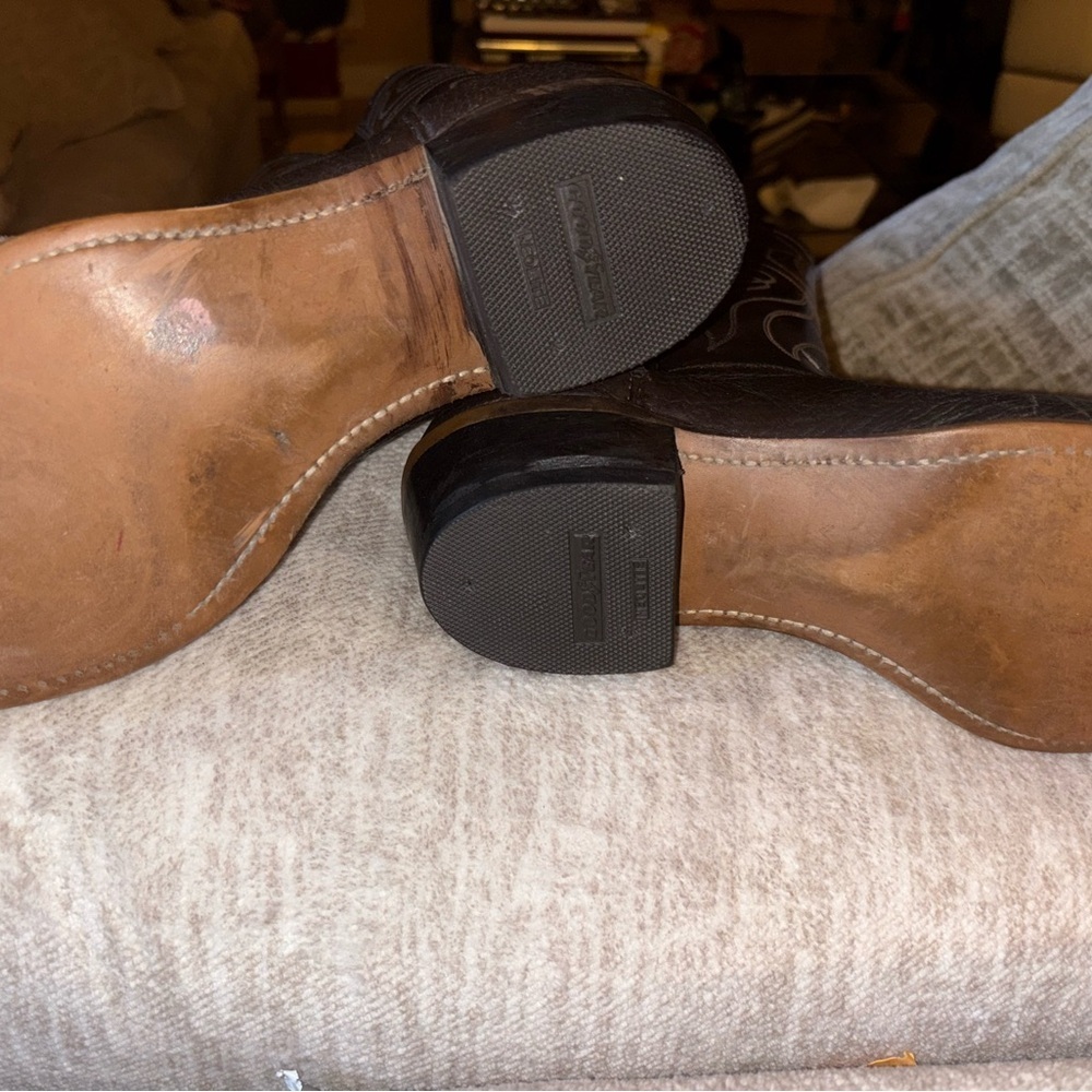 Vintage Rodeo Cowboy Boots pointed Toe Genuine Leather Western Brown 10.5 - Picture 3 of 10